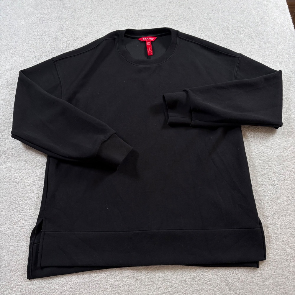 Spanx‎ AirEssentials Crewneck Sweatshirt Very Black Womens Small - Picture 2 of 9